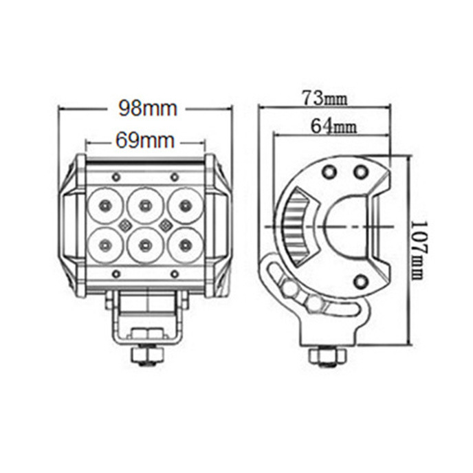 Luzes de trabalho LED do trator agrícola - IP68, 270 ° Giratório para fazendas indonésias.