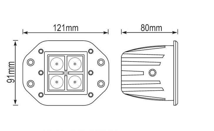 Iluminação de trabalho LED do guindaste de construção - tensão dupla de 12V/36V, certificação GOST -R.